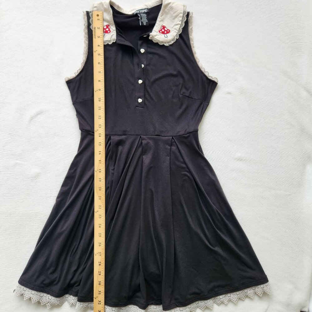 Hot Topic Mushroom Dress Embroidered Lace Hearts Summer Cottagecore Cute Fairy - Picture 14 of 15